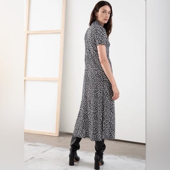 & Other Stories Printed Button Down Midi Dress Size 0 - Picture 2 of 11